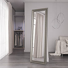 Дзеркало підлогове в багетній срібній рамі 176х56 Black Mirror для ванної кімнати в повний зріст