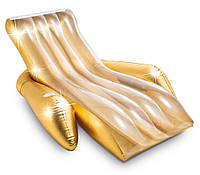 Надувное кресло для плавания Intex 56803, золотистое Матрас надувной плотик bs