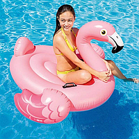 Надувной плотик Фламинго Intex 57558 142х137х97см Детский плот для плавания Интекс розовый для бассейна ПВХ bs