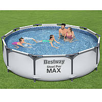 Круглый семейный каркасный бассейн Bestway 56408 (305х76 см) + подарок bs