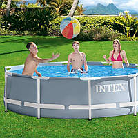 Круглый семейный каркасный бассейн Intex 26702 (305 х 76 см) с фильтр насосом Prism Frame Pool + подарок bs