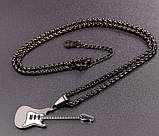 Чоловіча підвіска на шию "Гітара" Steel Rock Music Guitar Чорна підвіска гітара, модні чоловічі підвіски (NS), фото 6