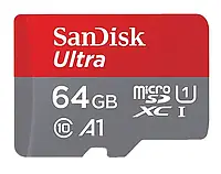 Карта пам'яті Sandisk Ultra 64GB microSD Class 10 мікро сд 64 гігабайт High Speed Код:MS05