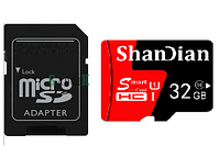 Карта памяти Microdrive 32GB microSD с картридером Class 10 + SD-adapter микро сд 32 гб High Speed Код:MS05