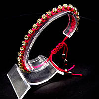Браслет плетений із нейлонового шнура зі стразами, розмір: 16,5см+ з регуляцією.