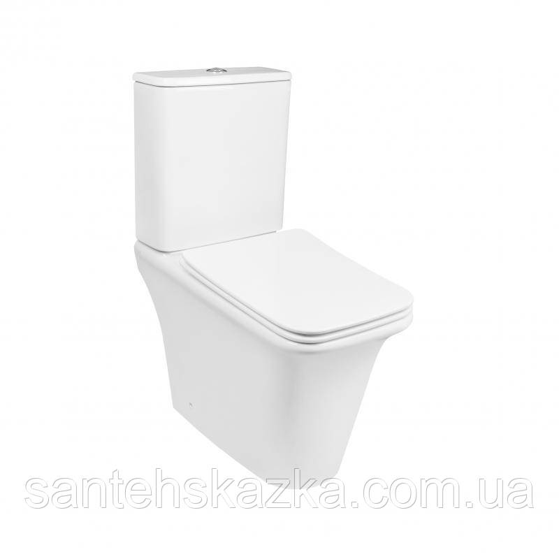 Унитаз-компакт Qtap Kalao безободковый с сиденьем Soft-close QT08221213AW - фото 1 - id-p1481912480