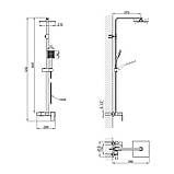 Душова система для кабіни Qtap Capricorn на три споживачі (з виливом) 53103KNC Chrome, фото 2