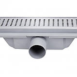 Трап Qtap Dry FB304-700 лінійний з сухим затвором і нержавіючої сіткою 700х73, фото 4