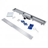 Трап Qtap Dry FB304-700 лінійний з сухим затвором і нержавіючої сіткою 700х73, фото 6