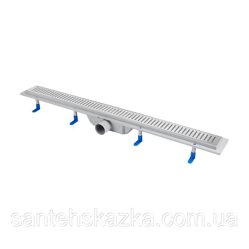 Трап Qtap Dry FB304-900 лінійний з сухим затвором і нержавіючої сіткою 900х73, фото 1