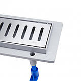 Трап Qtap Dry FA304-600 лінійний з сухим затвором і нержавіючої сіткою 600х73, фото 3