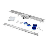 Трап Qtap Dry FA304-800 лінійний з сухим затвором і нержавіючої сіткою 800х73, фото 6