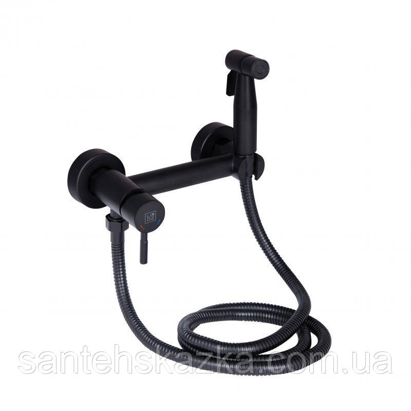Набір для гігієнічного душу зі змішувачем Lidz Aria 02O-BES Black, фото 1