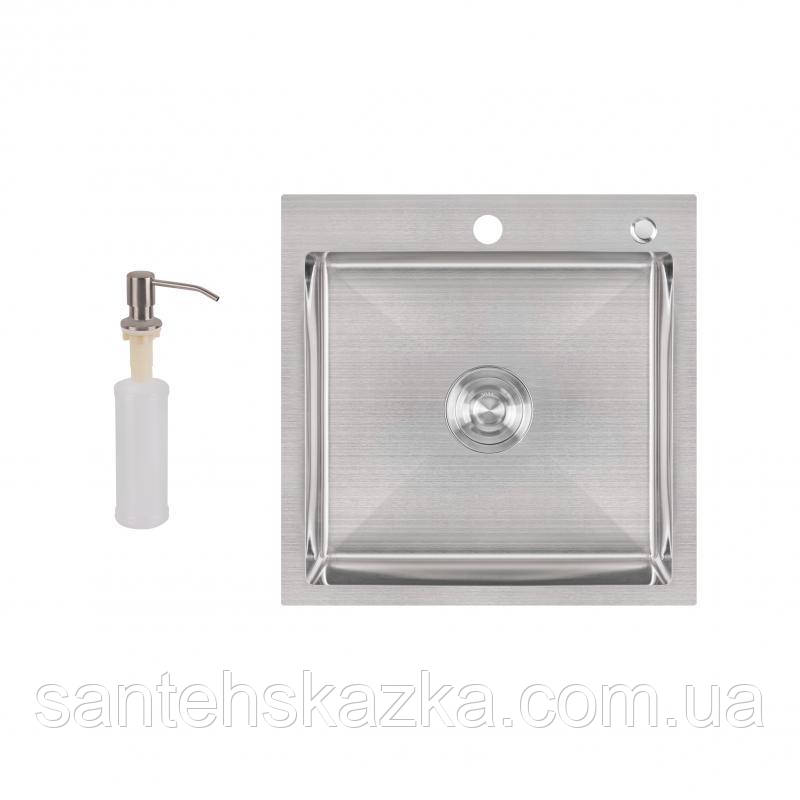 Кухонна мийка Lidz H5050 3.0/1.0 мм Brush (LIDZH5050BRU3010), фото 1