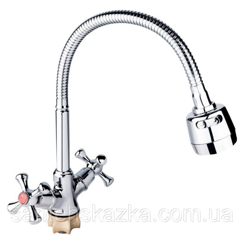 Змішувач для кухні Lidz (CRM) 75 21 271F-4 з рефлекторним виливом, фото 1