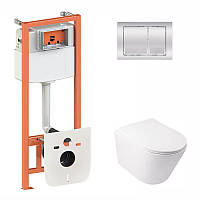 Готове рішення Qtap для ванної кімнати: підвісний унітаз Swan Rimless 520х360х320 + комплект інсталяції