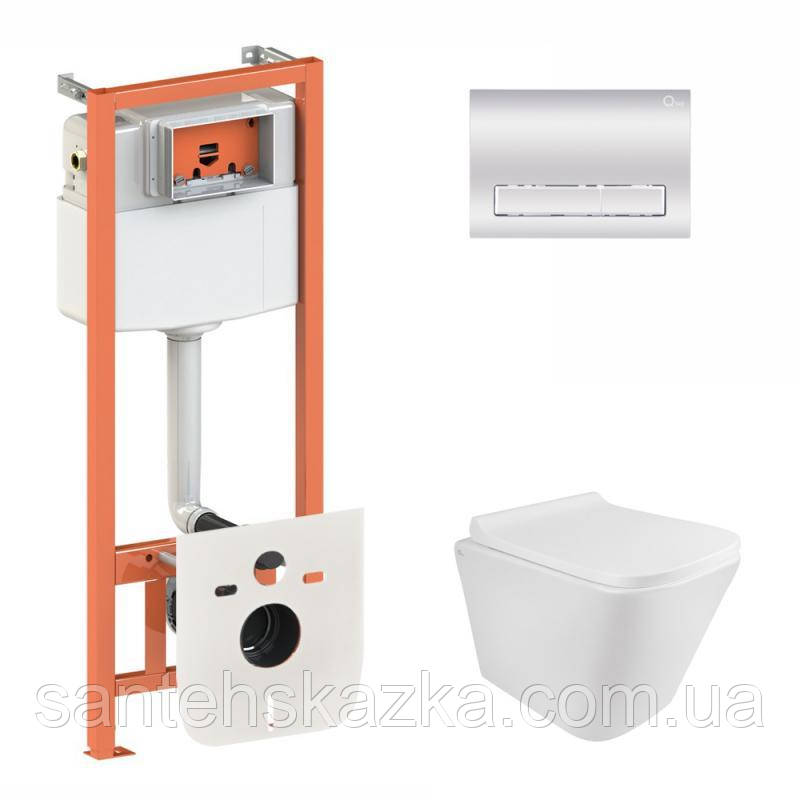 Готове рішення Qtap для ванної кімнати: підвісний унітаз Tern Rimless 490x340x350 + комплект інсталяції Nest, фото 1