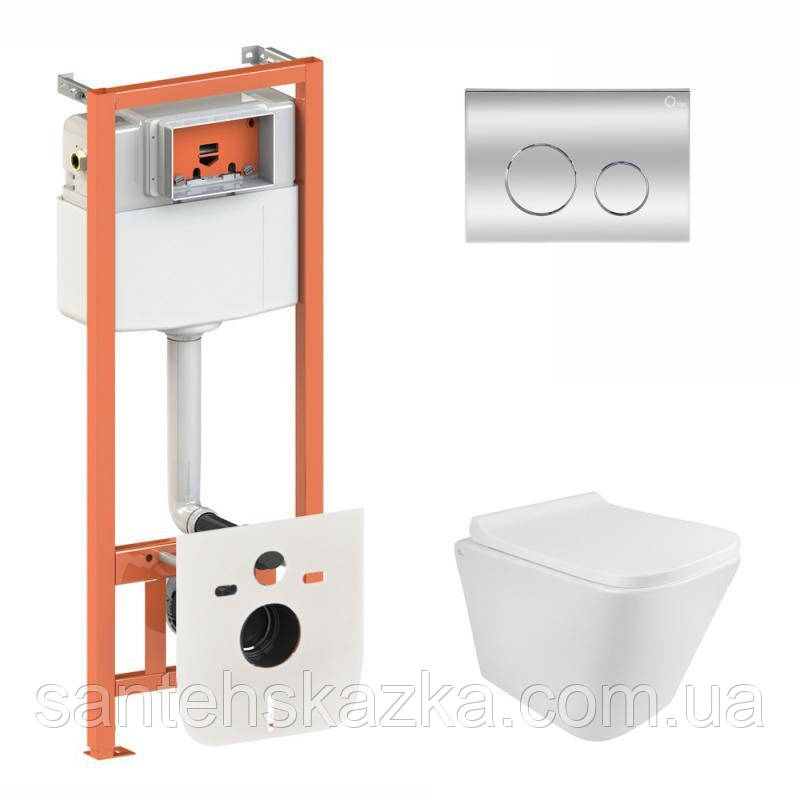 Готове рішення Qtap для ванної кімнати: підвісний унітаз Tern Rimless 490x340x350 + комплект інсталяції Nest, фото 1