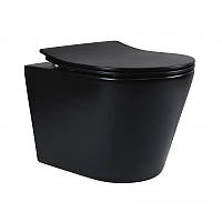 Унітаз підвісний Qtap Scorpio безободковый з сидінням Soft-close QT1433053ERMB