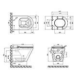 Унітаз підвісний Qtap Scorpio безободковый з сидінням Soft-close QT1433053ERMB, фото 2