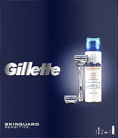 Набор мужской Gillette Skinguard Sensitive (гель + станок + 2 кассеты) (7702018548651)