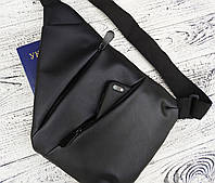 Мужская сумка слинг кобура cross body из эко-кожи, удобная черная мужская сумка cross body, сумка на плечо