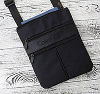 Мужская черная сумка мессенджер Cavlin Kein на плечо, мужская сумка Келвин Кляйн на ремне, сумка-планшетка