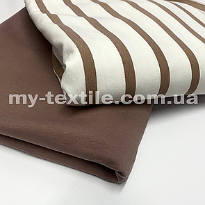 Двонитка Туреччина бавовна принт смуги Коричневий на білому