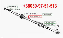 Вал рульового керування Запорожець ЗАЗ-968М стандарт на сороківку. Номер за каталогом 968М-3401036-01 ЗАЗ-968М, ЗАЗ-968А, ЗАЗ-966