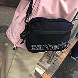 Сумка через плече Carhartt WIP барсетка Кархарт чоловіча чорна. Кархарт (сумка месенджер), фото 3