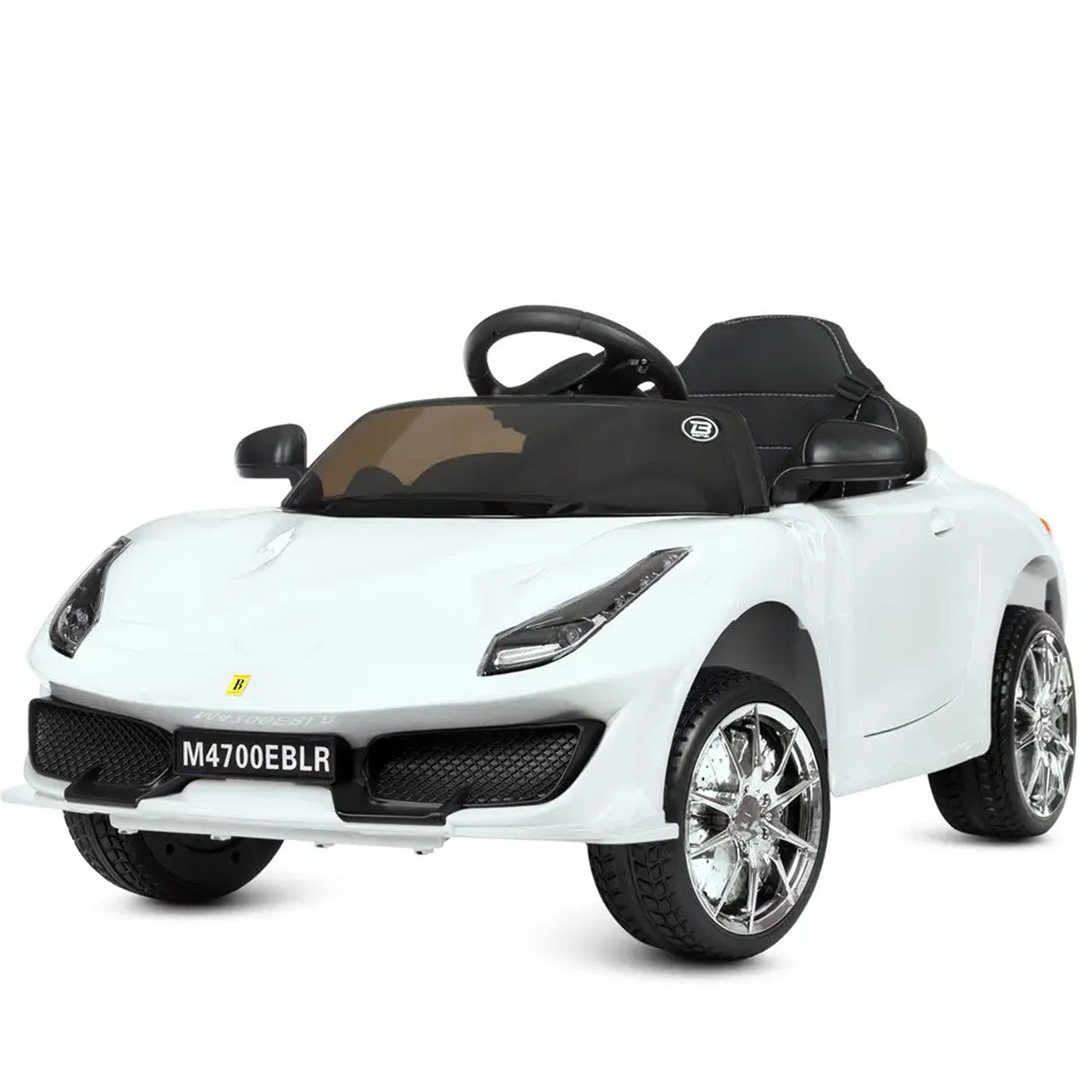 Дитячий електромобіль Ferrari (4 мотори по 25W, 1 акум 12V9AH, MP3, USB) Bambi M 4700EBLR-1 Білий