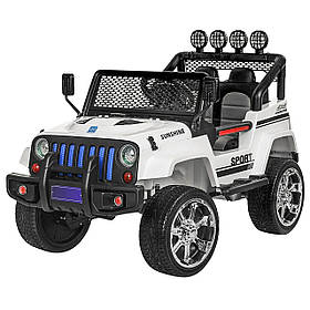 Дитячий електромобіль Jeep (4 мотори по 45W, 2 аккум 12V7AH, MP3, FM) Джип Bambi M 3237EBLR-1 Білий