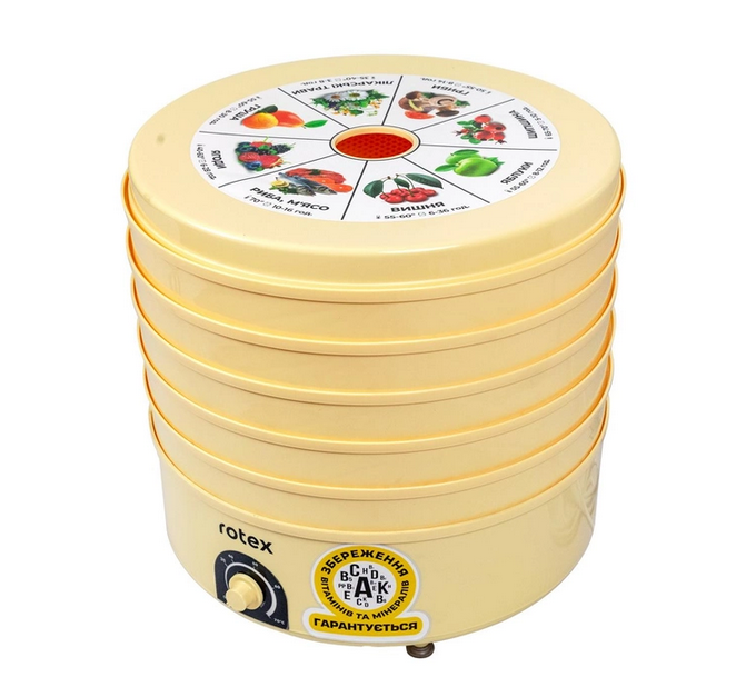 Сушарка для овочів та фруктів 20л. ROTEX RD660-Y з лотком для пастили
