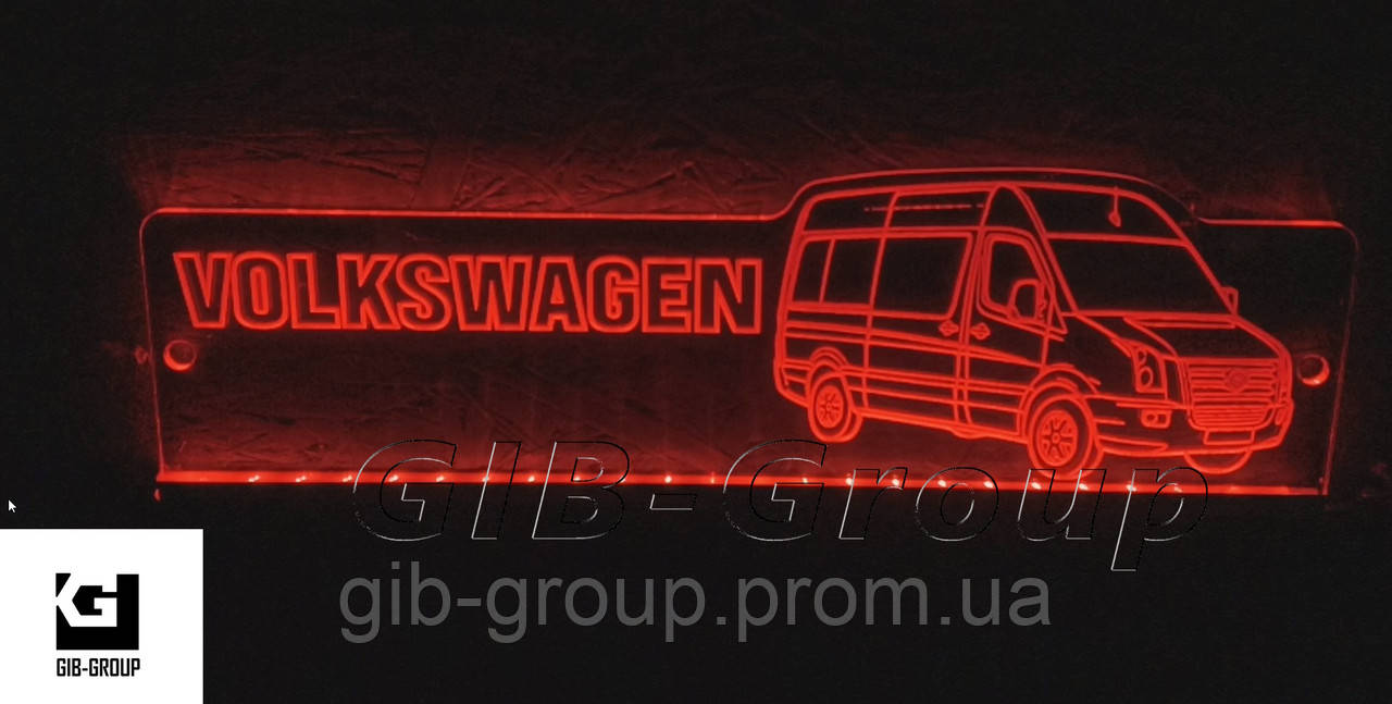 Світлодіодна табличка для буса Volkswagen червоного кольору.