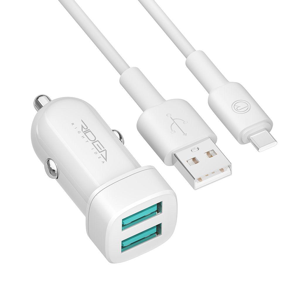 Автомобільний Зарядний Пристрій Ridea RCC-21212 Grand Type-C 2USB 2.4 A, фото 1
