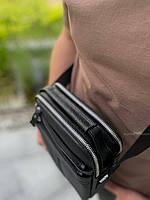Чоловіча шкіряна сумка-барсетка з ручкою Tiding Bag 760957 чорна, фото 7