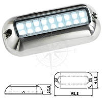 Светильник LED белый, накладной, подводный, 12 В, 1,2 Вт, нержавеющая сталь, Osculati.