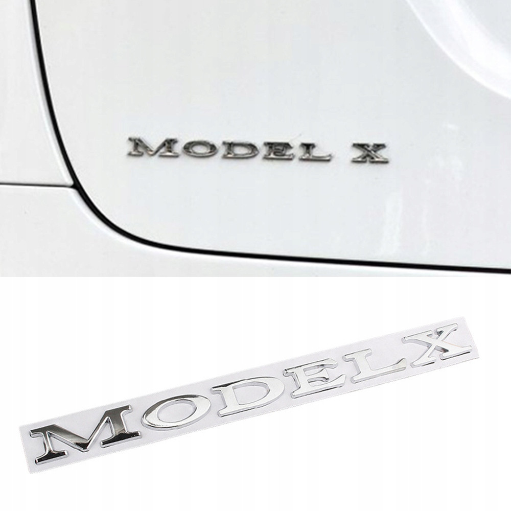 Емблема наклейка на кришку заднього багажника Tesla Model X (1047855-00-A)