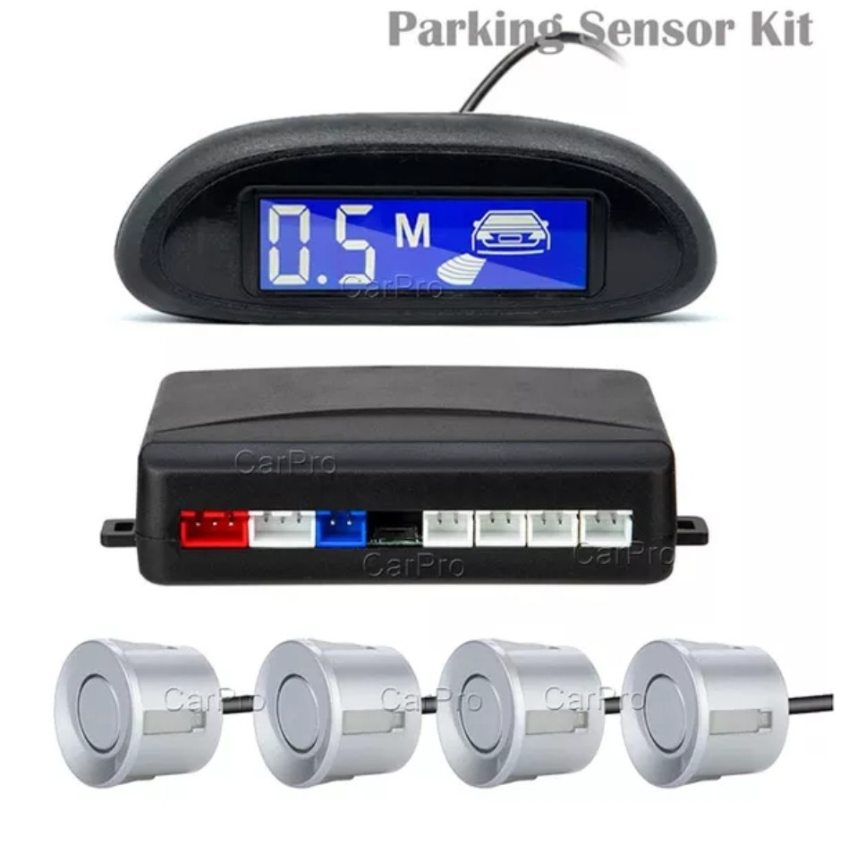 Парктронік Assistant Parking з РК дисплеєм 4 датчики 22 мм Silver сірий сріблястий