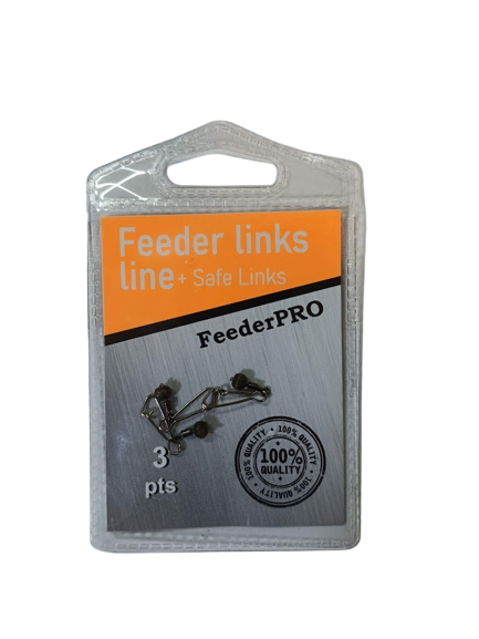 Відведення карабін з вертлюгом фідерний №12 3шт. FeederPRO Feeder links line