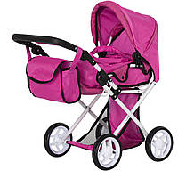 Коляска для ляльок з сумкою Carrello Unica 9346 Hot Pink Рожевий