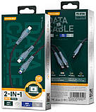 Кабель Proda PD-B73th USB Type C - USB Type-C + Lightning (M/M), 5 А, 1.3 м, Black (PD-B73th-BK), фото 2