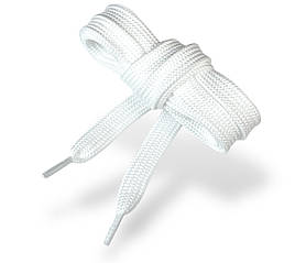 Шнурки взуттєві плоски #043 PREMIUM якість колір білий 90-120см.