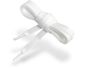 Шнурки взуттєві плоски #044 PREMIUM якість колір білий 100-120см.