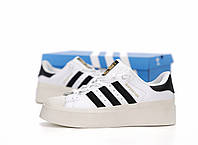 Кеды женские на платформе белые Adidas Superstar Platform Bonega. Кроссовки женские весна Адидас Суперстар