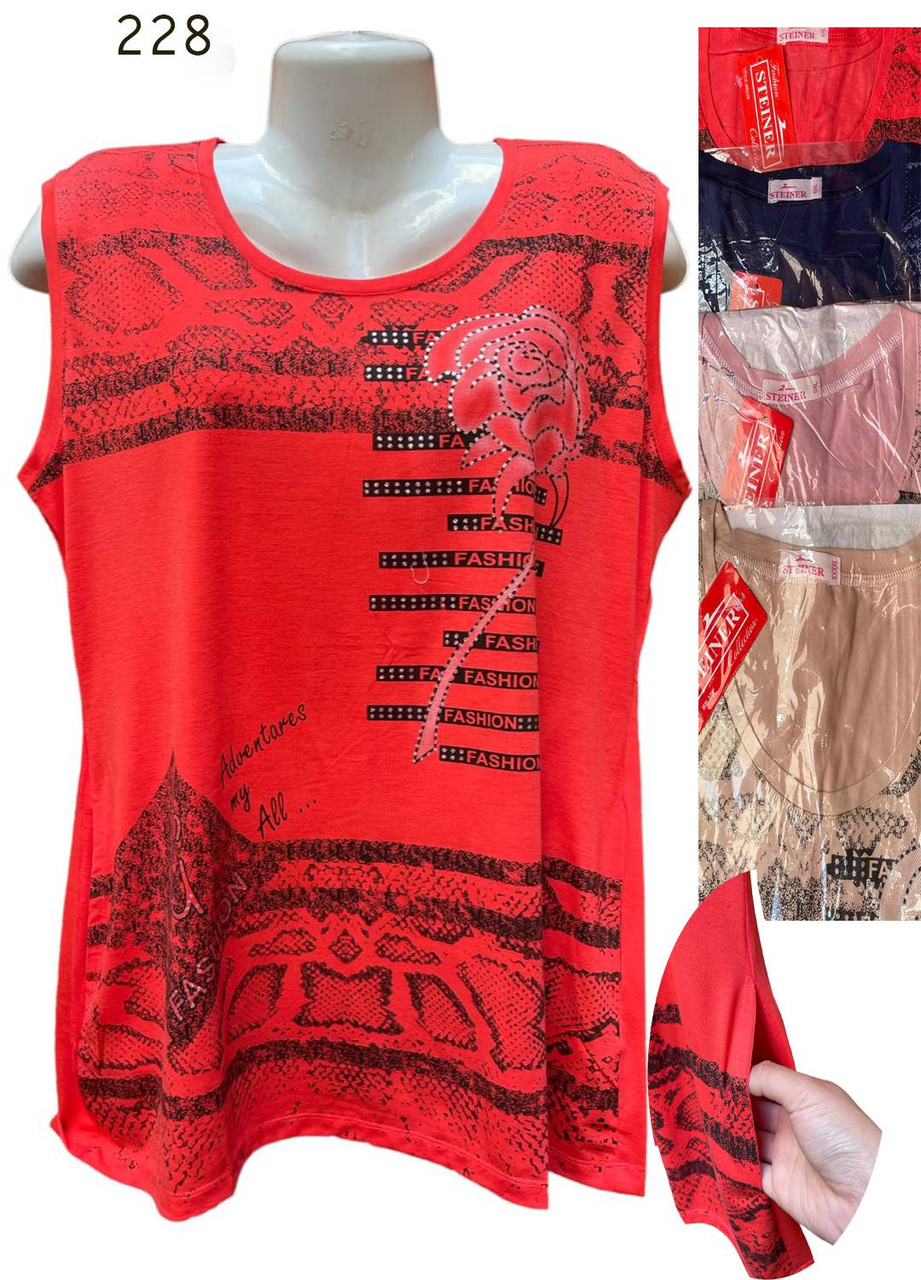Майка жіноча Розміри: 3XL - 6XL (48 - 56 ) Зрістовка: 5 штук різного кольору, фото 1