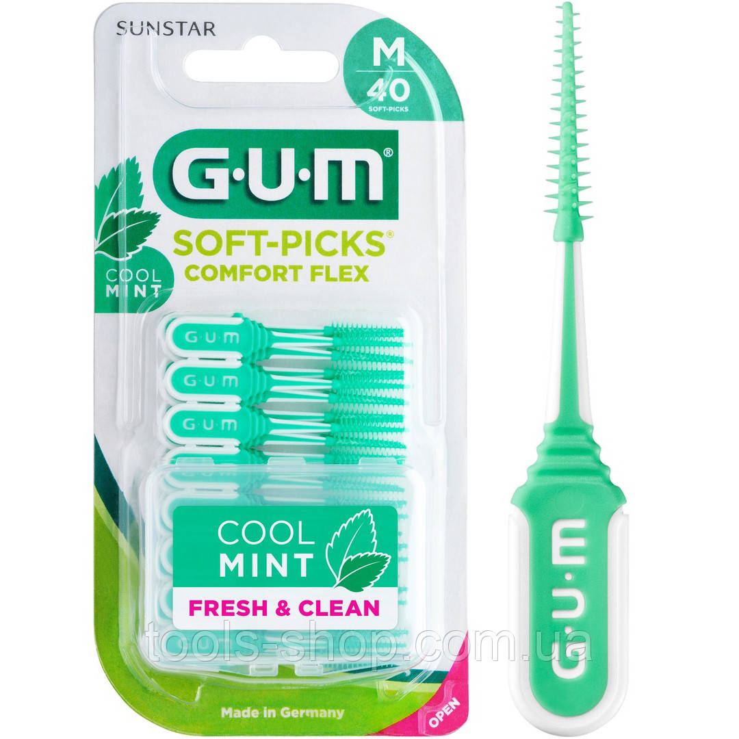 Набір міжзубних щіток GUM Soft Picks Comfort Flex стандартна 40 штук, фото 1