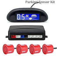 Парктроник Assistant Parking с ЖК дисплеем 4 датчика 22 мм Red красный