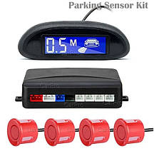 Парктронік Assistant Parking з РК дисплеєм 4 датчики 22 мм Red червоний