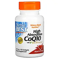 Коензим Q10, Doctor's Best 100 мг 120 рідких капсул